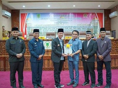 Rapat Paripurna DPRD Rohil Bahas LKPJ Bupati Rohil Tahun 2022